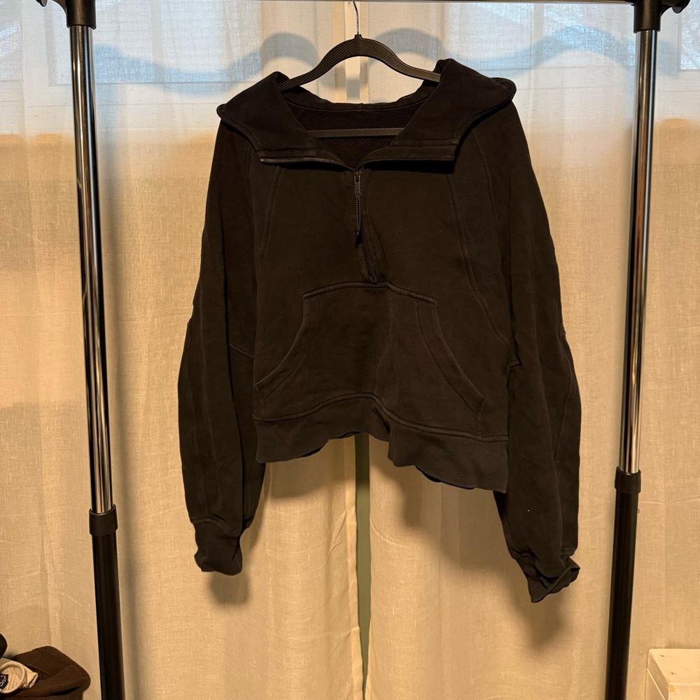 lululemon athletica Black Half-Zip Hoodie Sweatshirt